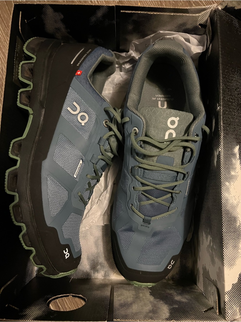 On Cloudventure Waterproof Trail Running Shoes Men’s 9.5 Sea Kelp Blue Green